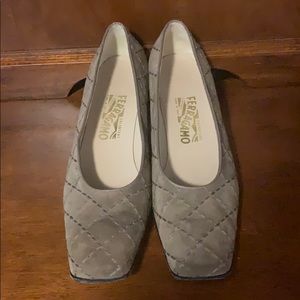 Salvatore Ferragamo Quilted Suede Heels